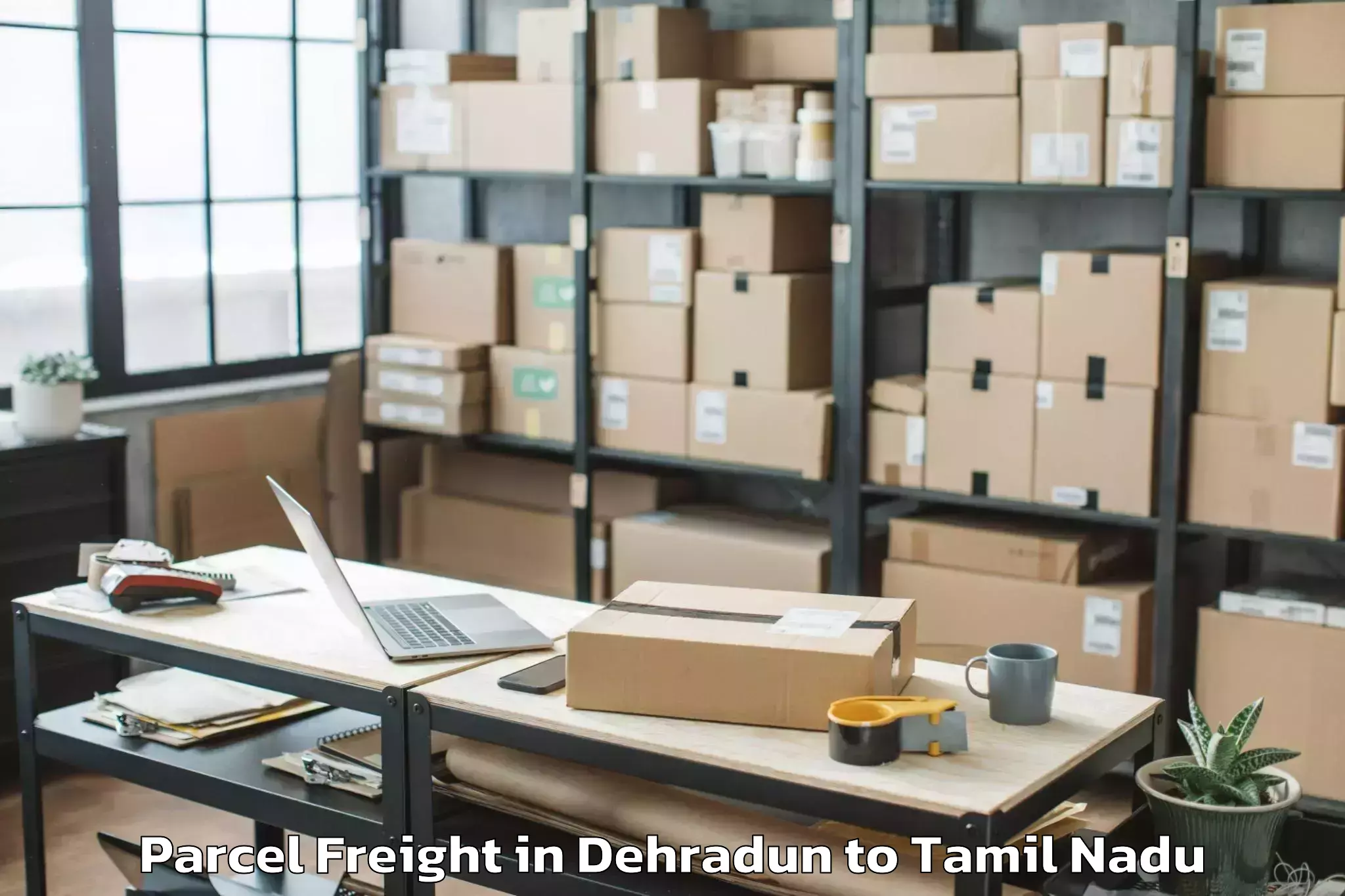 Trusted Dehradun to Pushpavanam Parcel Freight